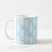 Preppy kustblauwe vis koffiemok (Links)
