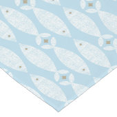 Preppy kustblauwe vis lange tafelloper (Hoek)