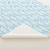 Preppy kustblauwe vis sherpa deken (3/4)