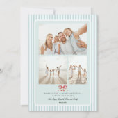 Preppy kustboog familie foto kerstvakantie feestdagenkaart (Achterkant)