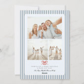 Preppy Kustboog Familie Foto Kerstvakantie Feestdagenkaart (Achterkant)