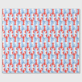 Preppy Kustkreeft en Bogen Cadeaupapier (Vlak)