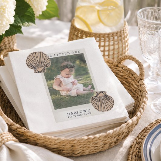 Preppy Kustschelp Eerste Verjaardag Servet