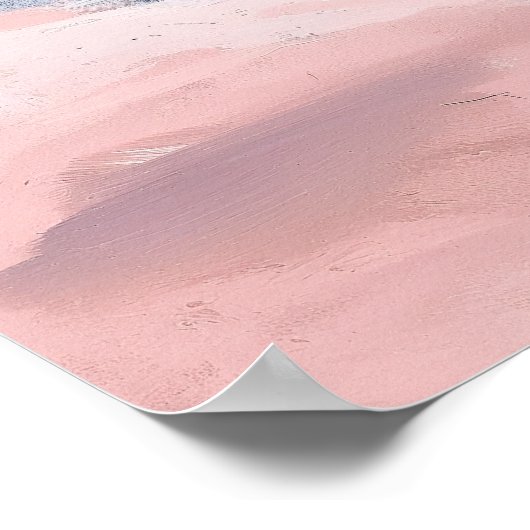 Preppy Kuststrand Gouache Art Poster (Hoek)