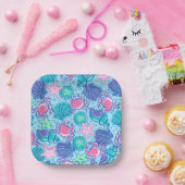 Preppy Kuststrand Shell Krab Papieren Bordje (Feest)