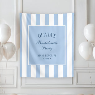 Preppy kuststreep vrijgezellenfeest achtergrond/ wandkleed