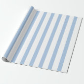 Preppy Kuststrepen Blauw & Wit Cadeaupapier (Uitgerold)