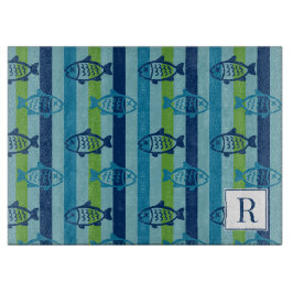 Preppy Kustvis Groen Blauw Streep Snijplank