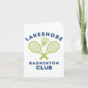 Preppy Lakeshore Badminton Club Schattige Graphic Kaart