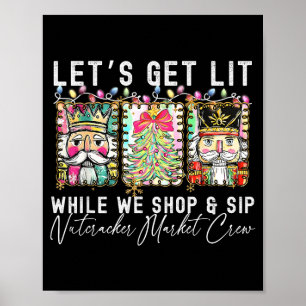 Preppy laten we uitgaan terwijl we shoppen en note poster