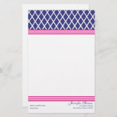 Preppy Lattice Briefpapier (Voorkant / Achterkant)