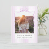 Preppy Lavendel Afstudeerfoto Collage Kaart (Staand voorkant)