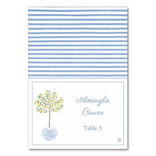 Preppy Lemon Tree Wedding Shower Kaart (Voorkant)