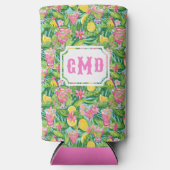 Preppy Lemon Tropische Cocktails | Monogram Seltzer Blikjeskoeler (Voorkant)