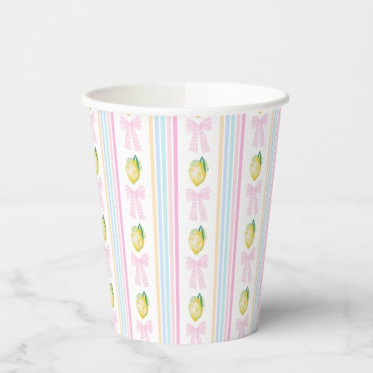 Preppy Lemons Stripes verjaardag Papieren Bekers (Links)