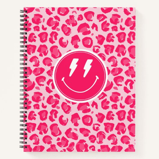 Preppy Leopard Print Smile Notitieboek (Voorkant)