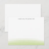 Preppy Licht Groene Waterverf Persoonlijke Nota Ka Bedankkaart (Voorkant / Achterkant)