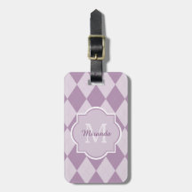 Preppy Light Paars Argyle Girly Monogram en naam