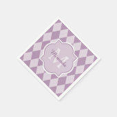 Preppy Light Paars Argyle Girly Monogram en naam Servet (Hoek)