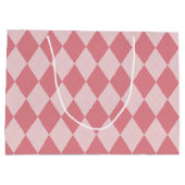 Preppy Light Pink Argyle Girly Monogram en naam Groot Cadeauzakje (Achterkant)