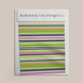 Preppy Lime Green, Roze en Navy Stripe Stof