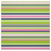 Preppy Lime Green, Roze en Navy Stripe Stof (Swatch)