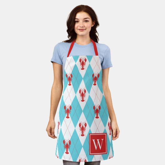 Preppy Lobster Argyle - Rood & Turquoise Monogram Schort (Gedragen)