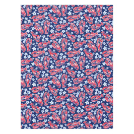 Preppy Lobster Bloem Rood Marineblauw Patroon Tafelkleed
