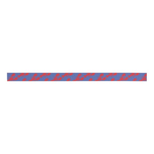 Preppy Lobster Pattern Red Blue Maine Coast Fun Grosgrain Lint (Voorkant)
