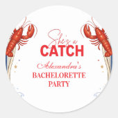 Preppy Lobster Seaside Bachelorette Party Ronde Sticker (Voorkant)