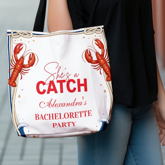 Preppy Lobster Seaside Bachelorette Party Tote Bag