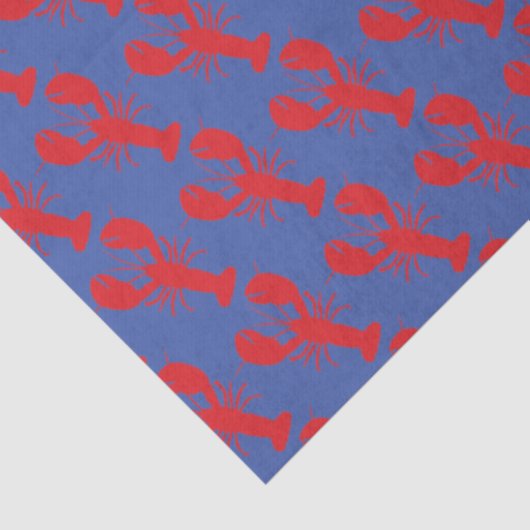 Preppy Lobsters Red Blue Maine Coast Pattern Fun Tissuepapier (Detail)