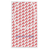 Preppy Lobsters Red White Blue Custom Text Fun Klein Cadeauzakje (Achterkant)