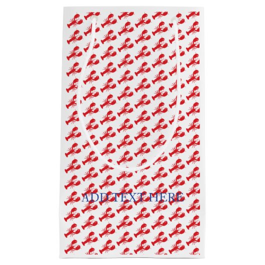 Preppy Lobsters Red White Blue Custom Text Fun Klein Cadeauzakje (Voorkant)