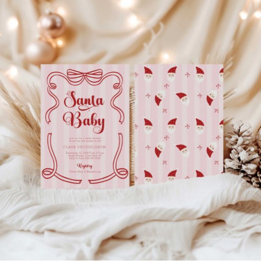 Preppy Loveshack Santa Baby Baby shower Kaart