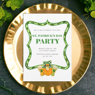 Preppy Luipaard St. Patrick's Day Feest / Leprecha Kaart