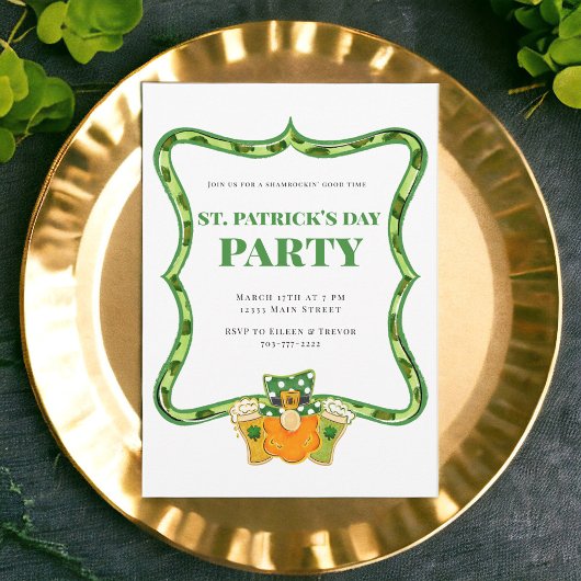 Preppy Luipaard St. Patrick's Day Feest / Leprecha Kaart