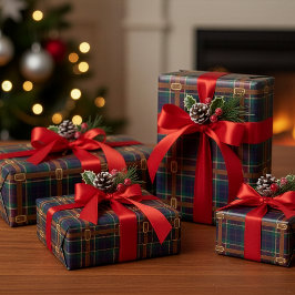 Preppy Lux Christmas Plaid Cadeaupapier