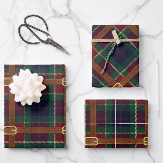 Preppy Lux Kerst Plaid Inpakpapier Vel (Voorkant)