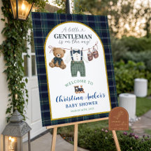 Preppy luxe heren babyshower welkomstbord