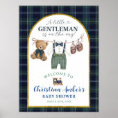 Preppy luxe heren babyshower welkomstbord poster (Voorkant)