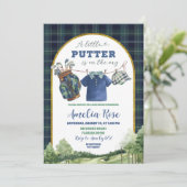 Preppy Luxury Golf Baby Shower Invitation Kaart (Staand voorkant)