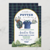 Preppy Luxury Golf Baby Shower Invitation Kaart (Voorkant / Achterkant)