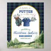 Preppy Luxury Golf Baby Shower Welcome Sign Poster (Voorkant)