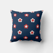 Preppy Madelborder – Rood & Marineblauw Monogram Kussen (Achterkant)