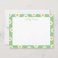 Preppy Madeliefjes Lente Bloemen Waterverf Groen