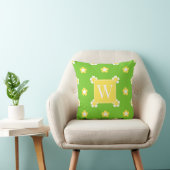 Preppy Madeliefjesveld – Gele en Limoen Monogram Kussen (Stoel)