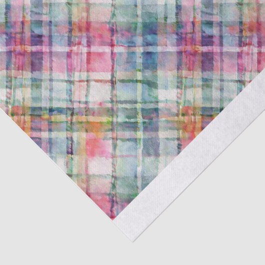 Preppy Madras Diagonaal Plaid Weefselpapier Tissuepapier (Detail)