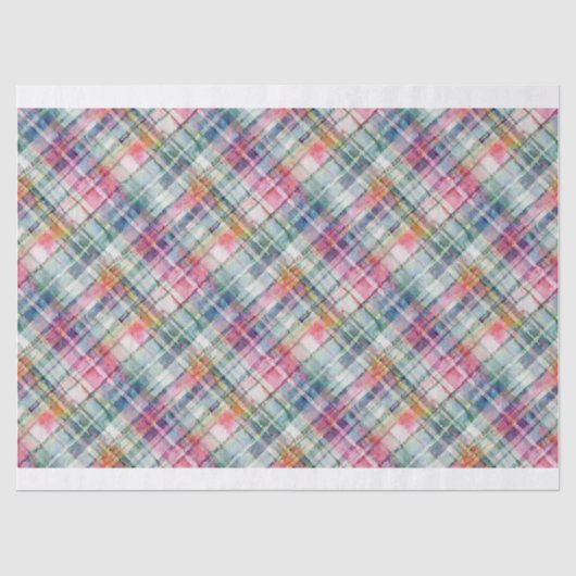 Preppy Madras diagonale geruite tissuepapier (Voorkant)