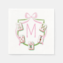 Preppy Mah Jongg Vakantie Crest en Strik Servet